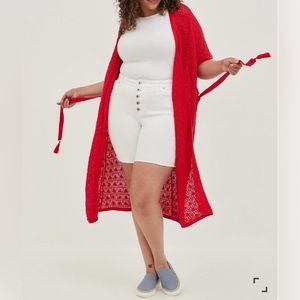 🆕NWT🔖Torrid Crochet Tie Waist Duster Sweater - 5x/6x